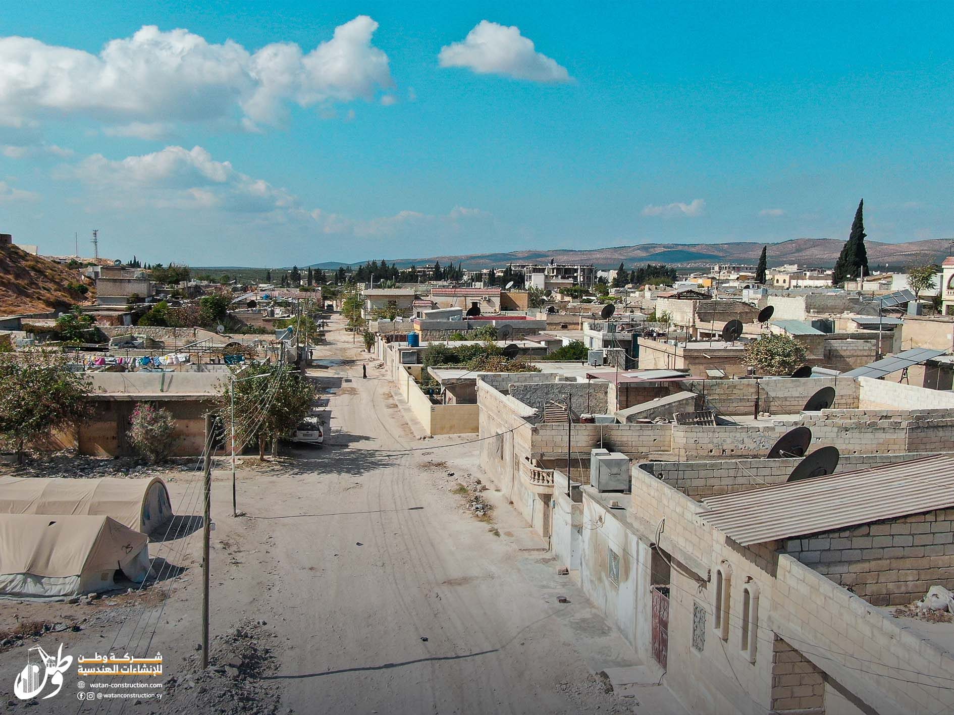 Aerial photos before the start of Watan Company's work on paving the Jandairis-Tal Salour road (2)