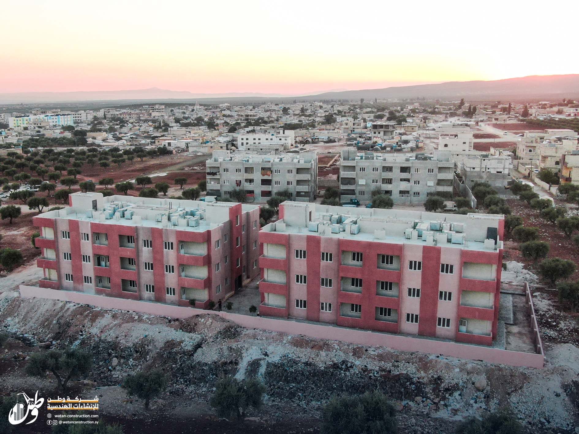 Aerial photos of the Jandairis Buildings Project implemented by Watan Engineering Construction Company in the city of Jandairis, north of Aleppo (2)