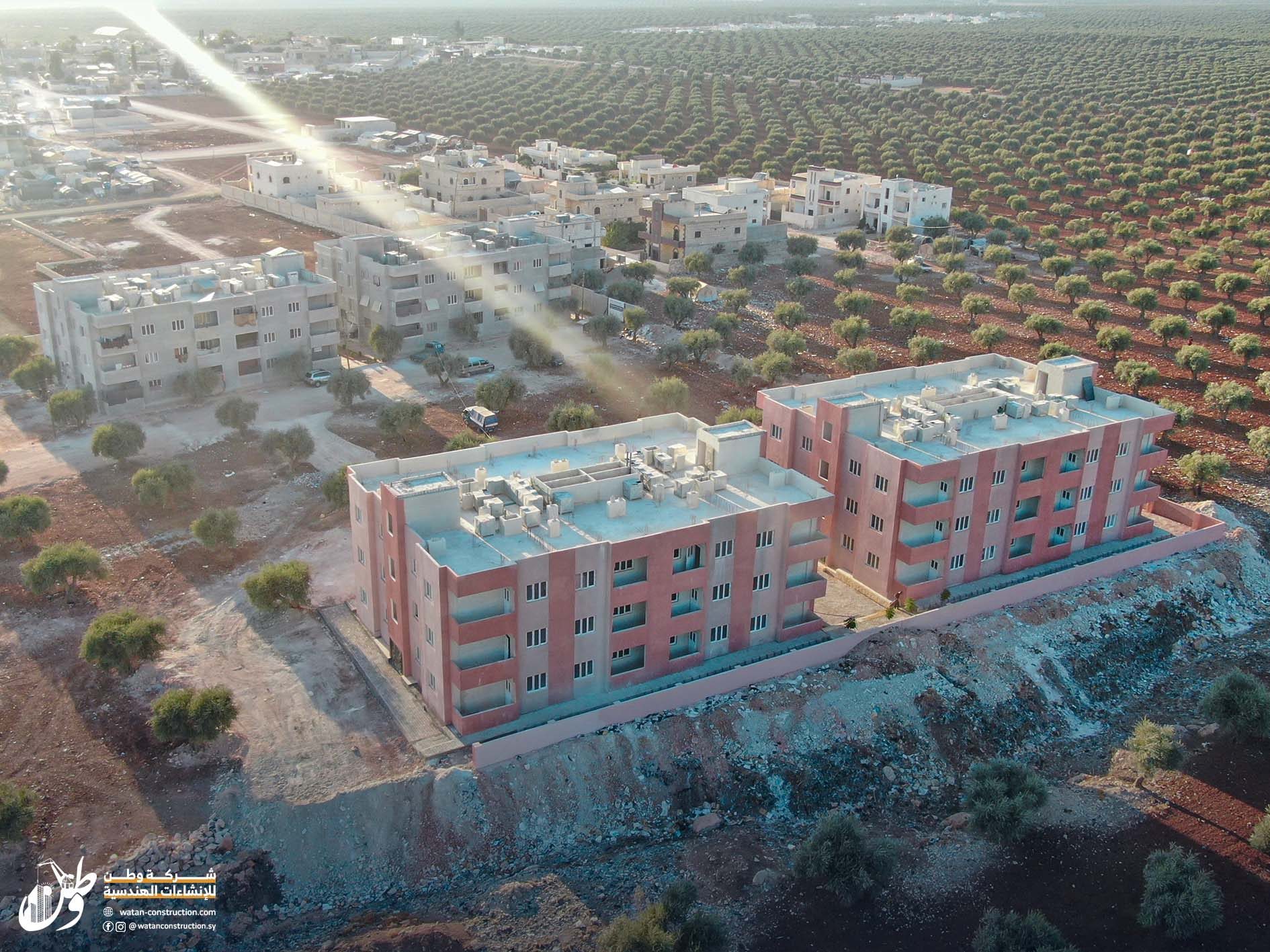 Aerial photos of the Jandairis Buildings Project implemented by Watan Engineering Construction Company in the city of Jandairis, north of Aleppo (3)