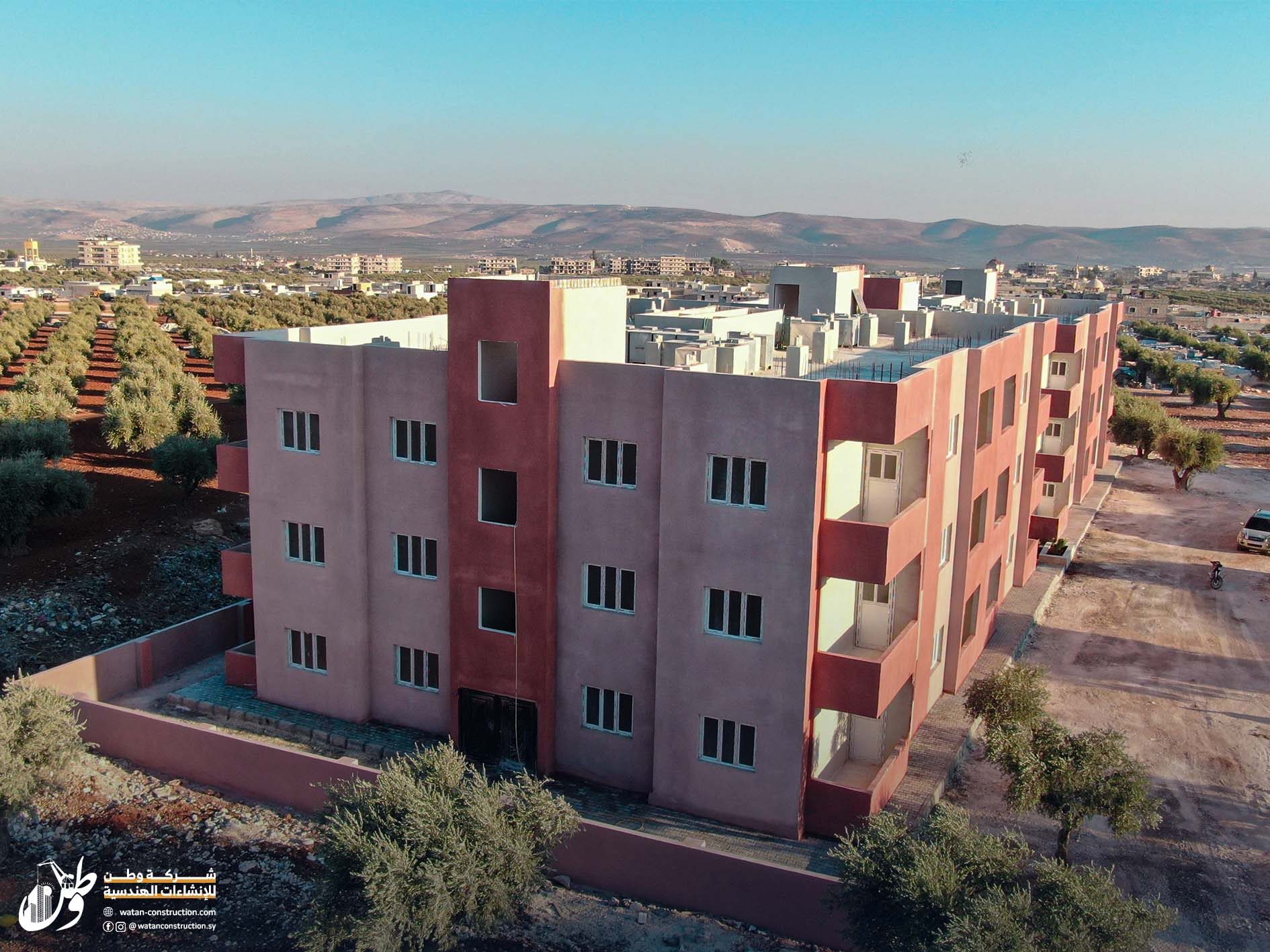 Aerial photos of the Jandairis Buildings Project implemented by Watan Engineering Construction Company in the city of Jandairis, north of Aleppo (4)