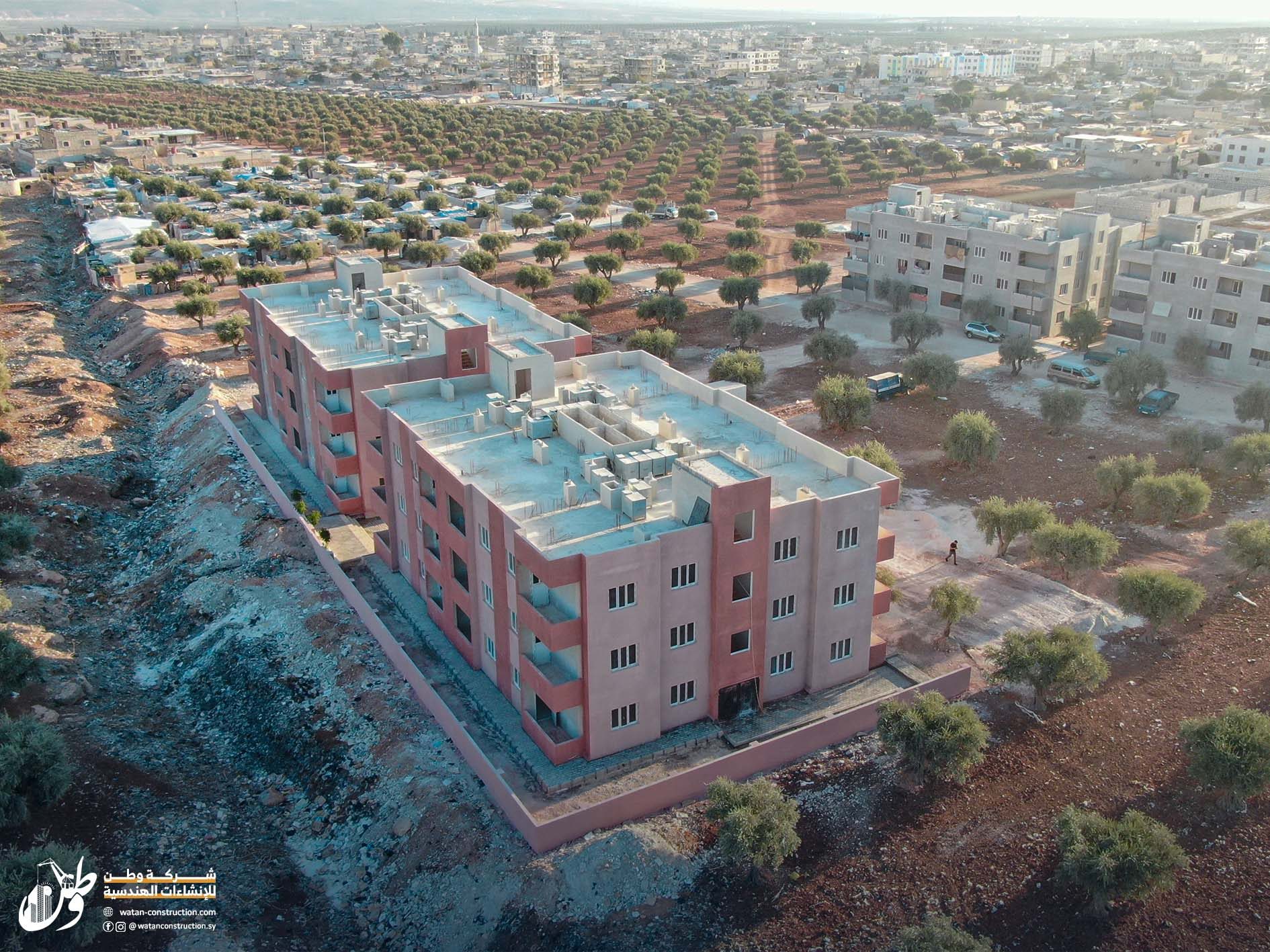 Aerial photos of the Jandairis Buildings Project implemented by Watan Engineering Construction Company in the city of Jandairis, north of Aleppo (5)