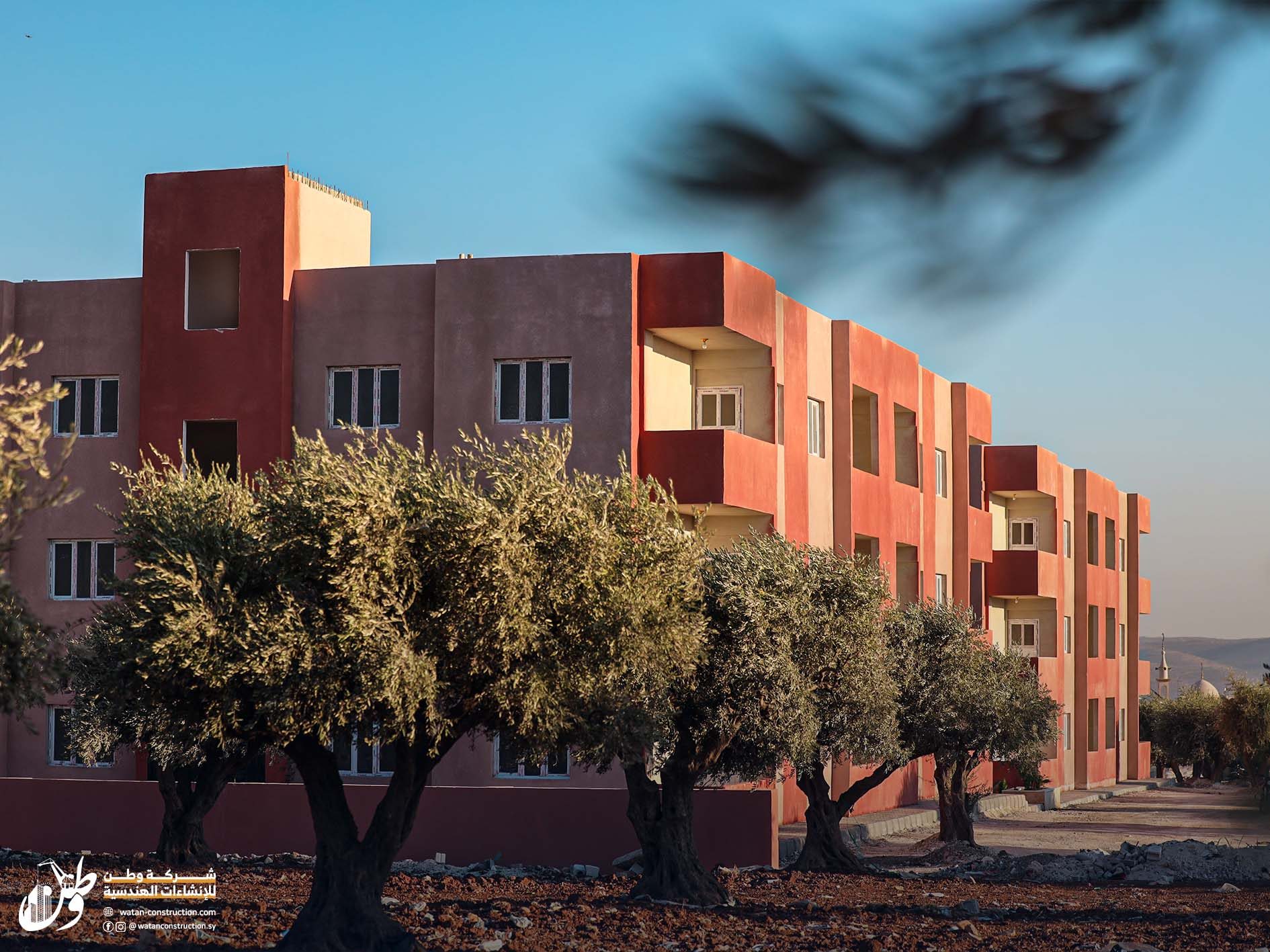 Distinctive photos of the multi-storey building construction project in the city of Jandairis, north of Aleppo, by Watan Engineering Construction Company (4)