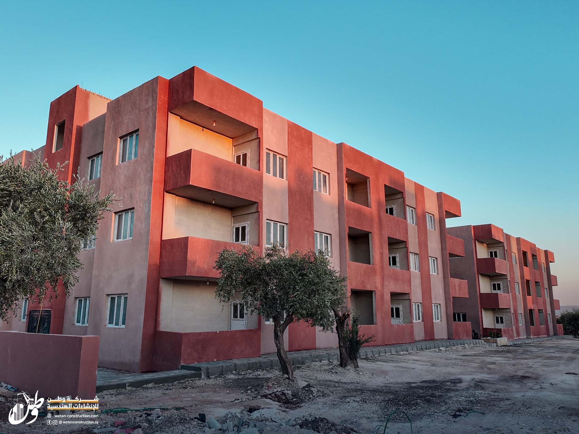 Distinctive photos of the multi-storey building construction project in the city of Jandairis, north of Aleppo, by Watan Engineering Construction Company (5)