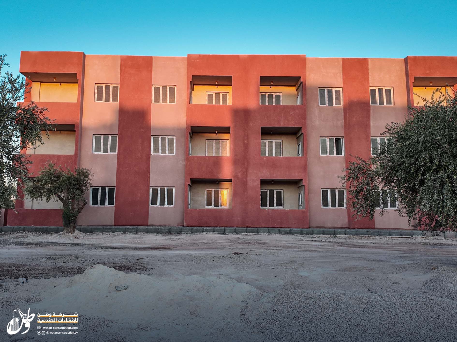 Distinctive photos of the multi-storey building construction project in the city of Jandairis, north of Aleppo, by Watan Engineering Construction Company (6)