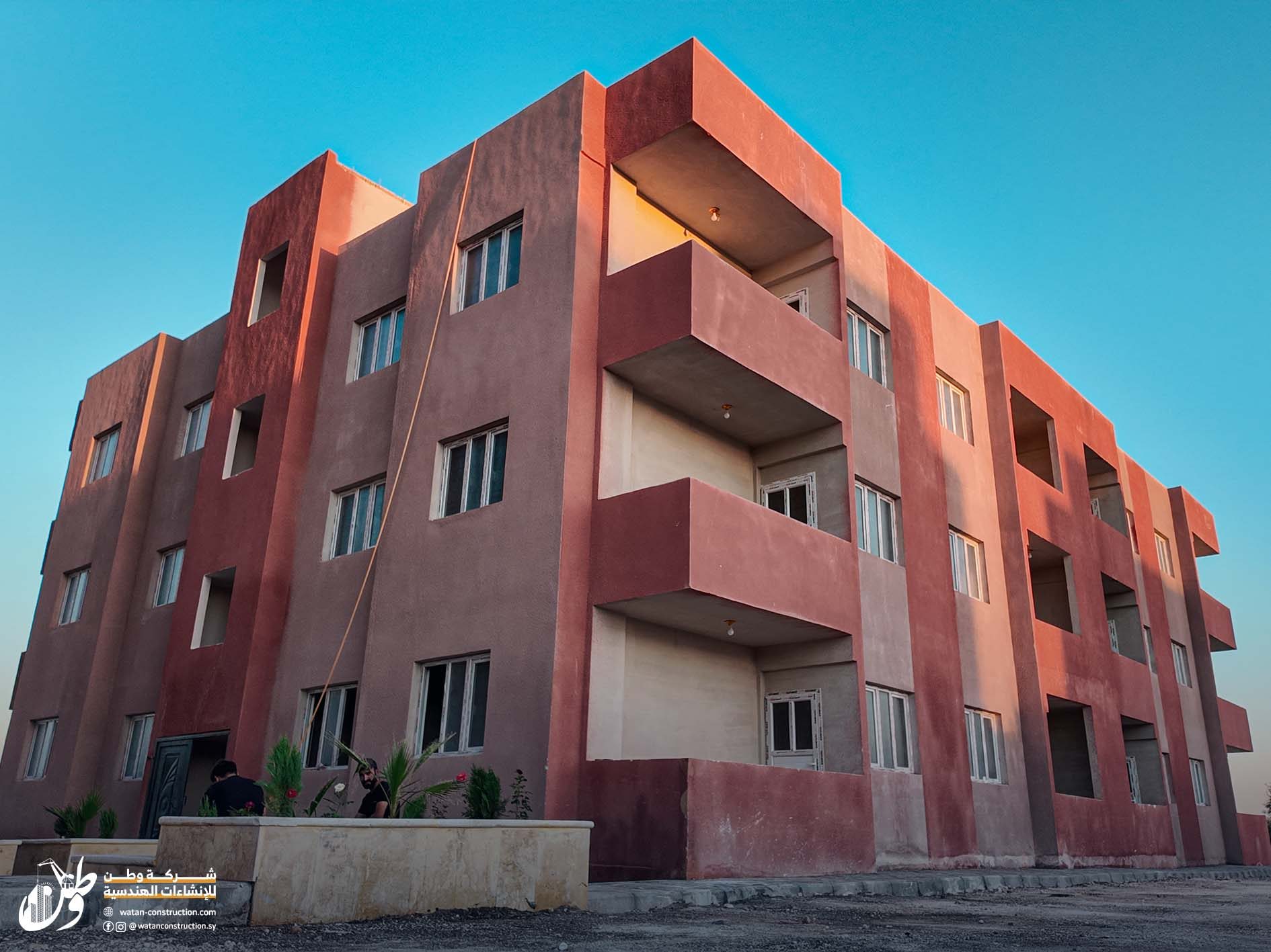 Distinctive photos of the multi-storey building construction project in the city of Jandairis, north of Aleppo, by Watan Engineering Construction Company (7)