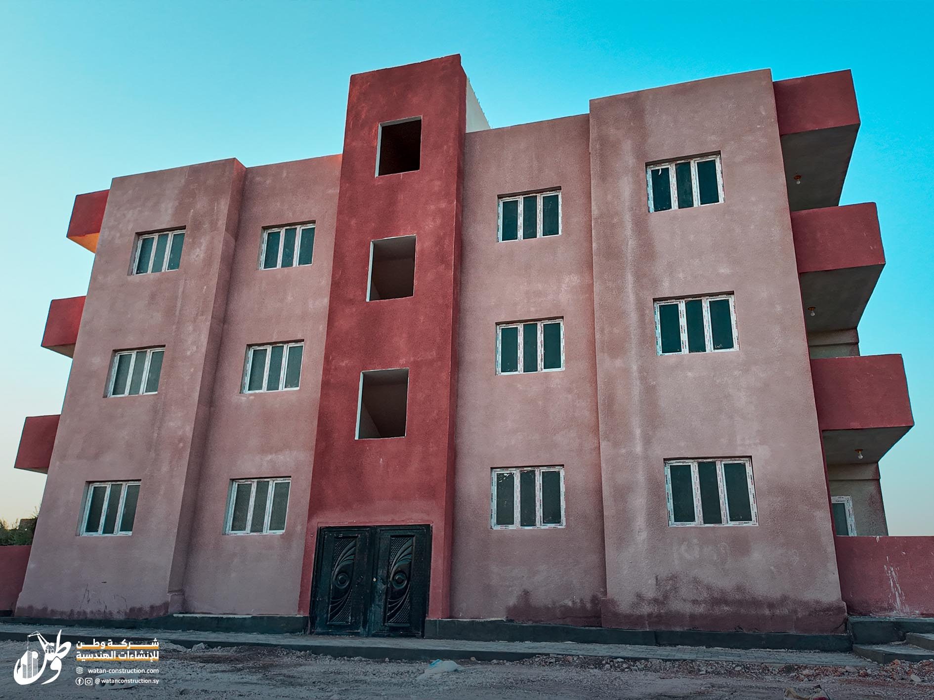 Distinctive photos of the multi-storey building construction project in the city of Jandairis, north of Aleppo, by Watan Engineering Construction Company (9)