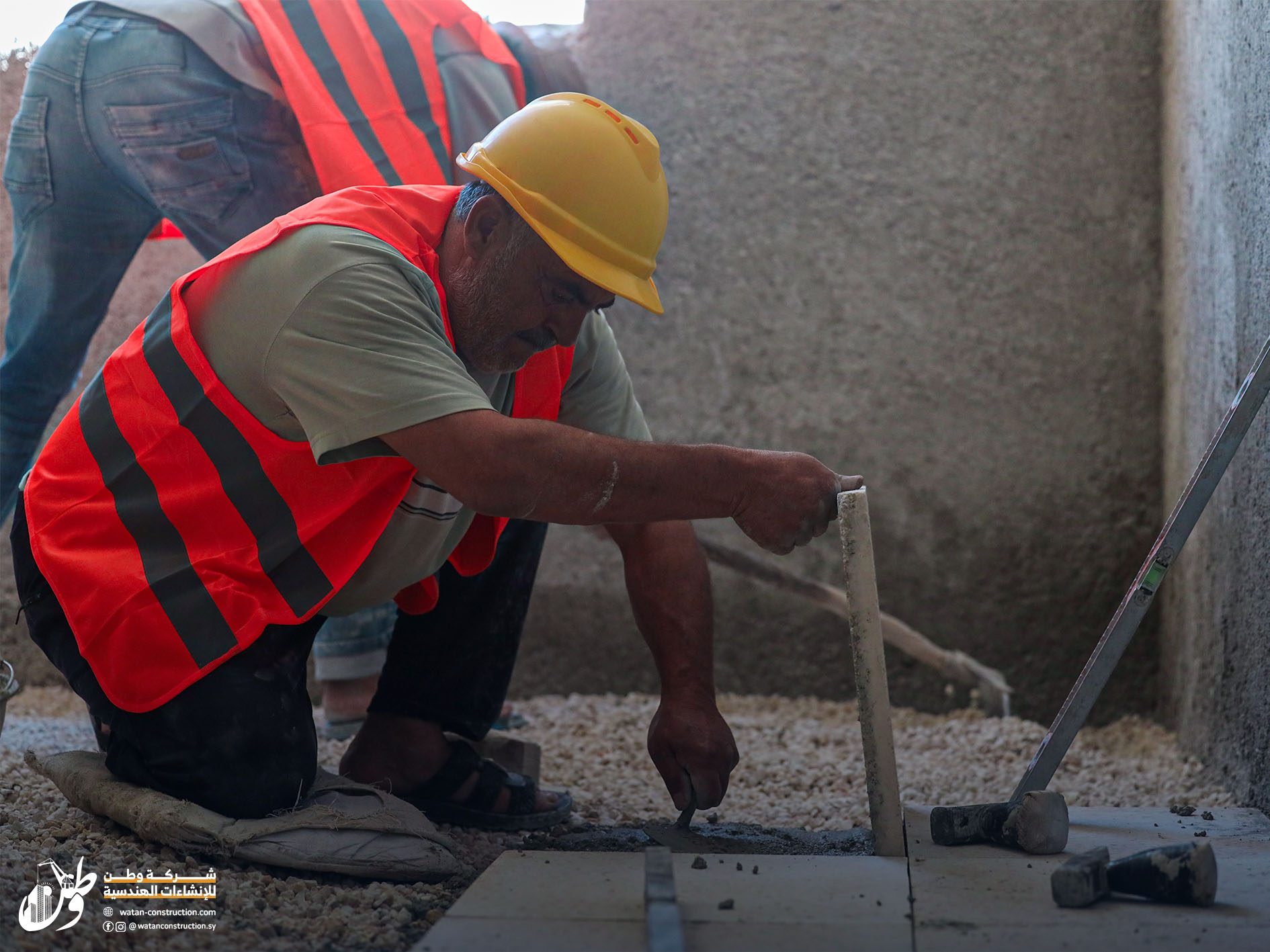 Featured photos before the completion of the project to construct two storey buildings in the city of Jenderes, north of Aleppo (1)