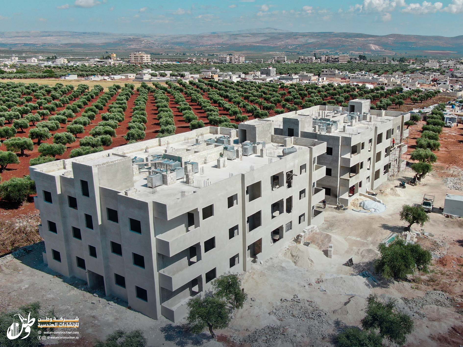 Featured photos before the completion of the project to construct two storey buildings in the city of Jenderes, north of Aleppo (4)