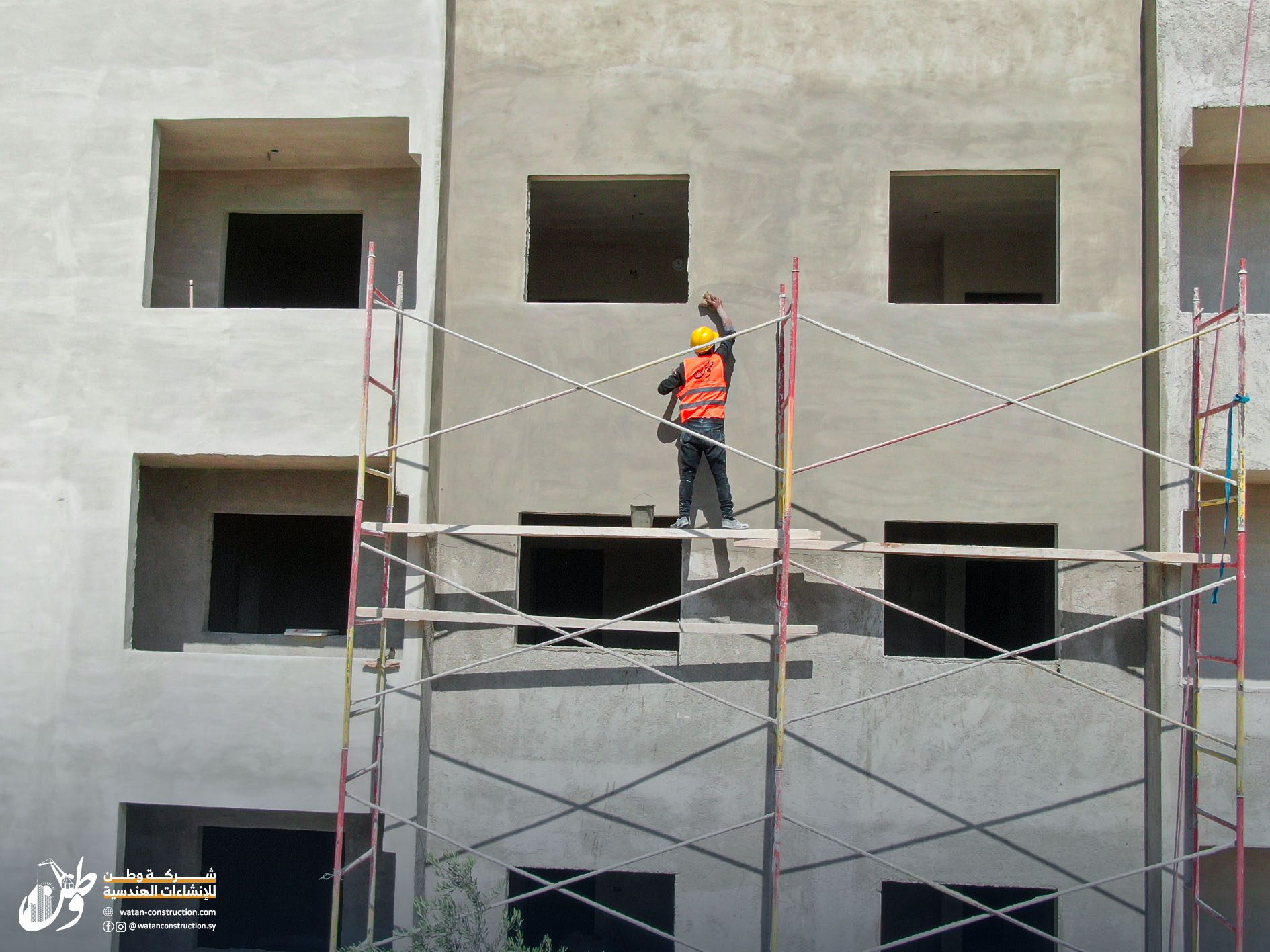 Featured photos before the completion of the project to construct two storey buildings in the city of Jenderes, north of Aleppo (5)