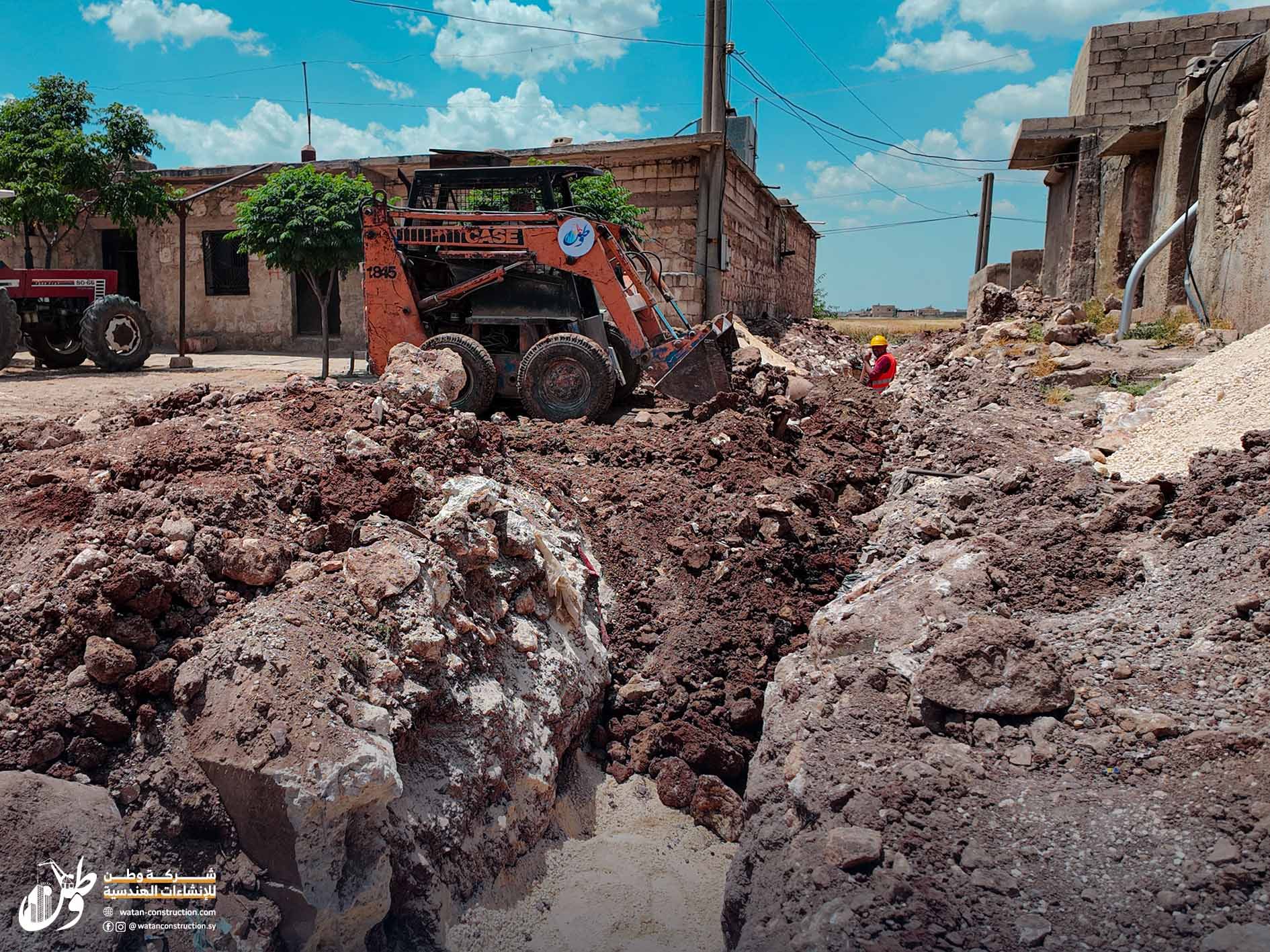 Pictures of the work stages of Watan Company’s workshops within the sewage expansion project in the village of Salhiya (6)