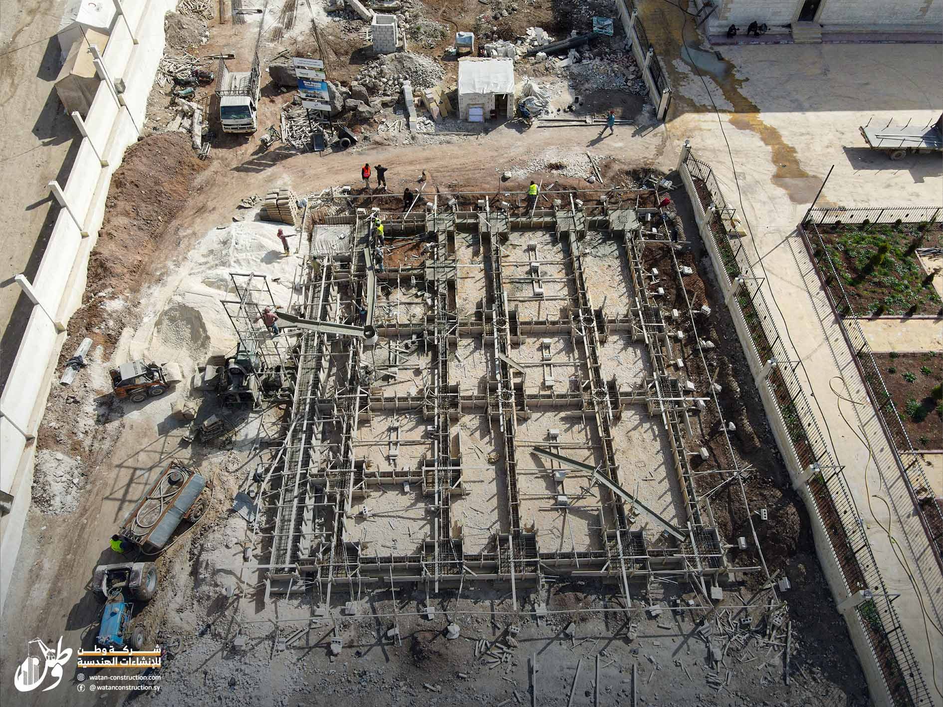 Preparing and pouring the foundations of the mosque2