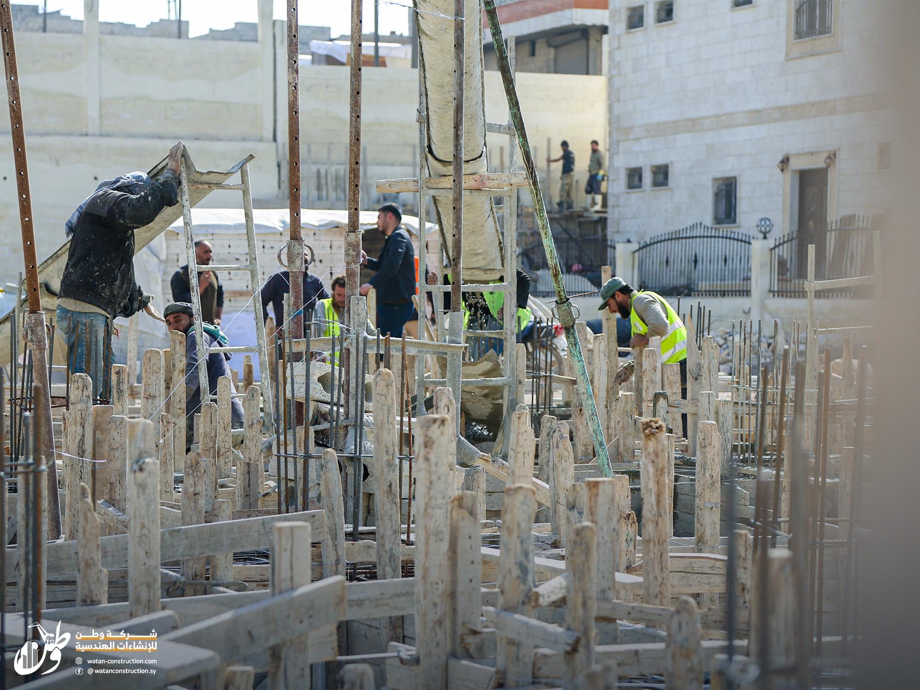 Preparing and pouring the foundations of the mosque3