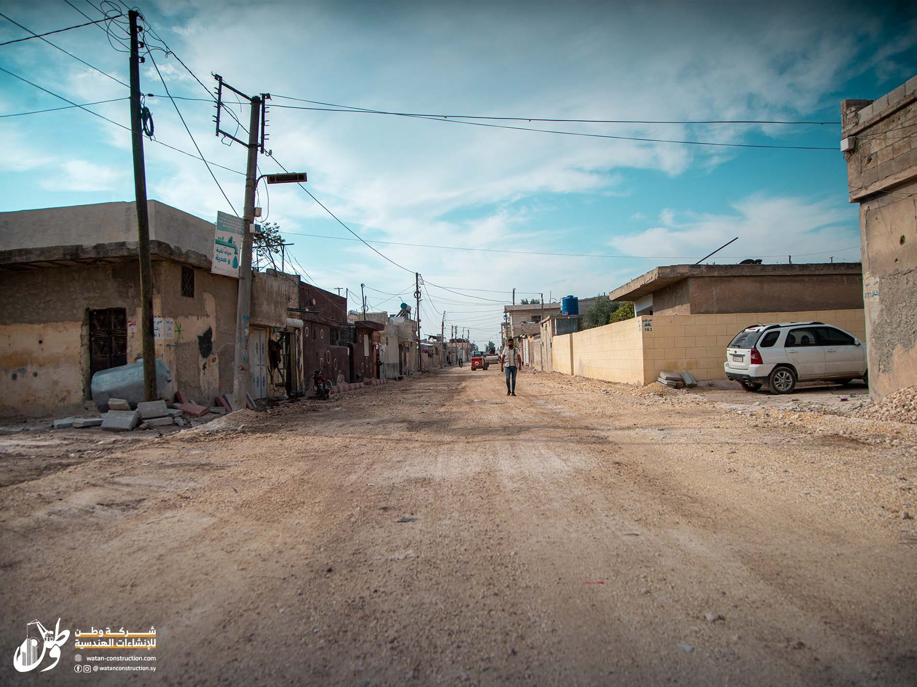 Watan Engineering Construction Company's work in paving the Jandairis-Tal Salour road (4)